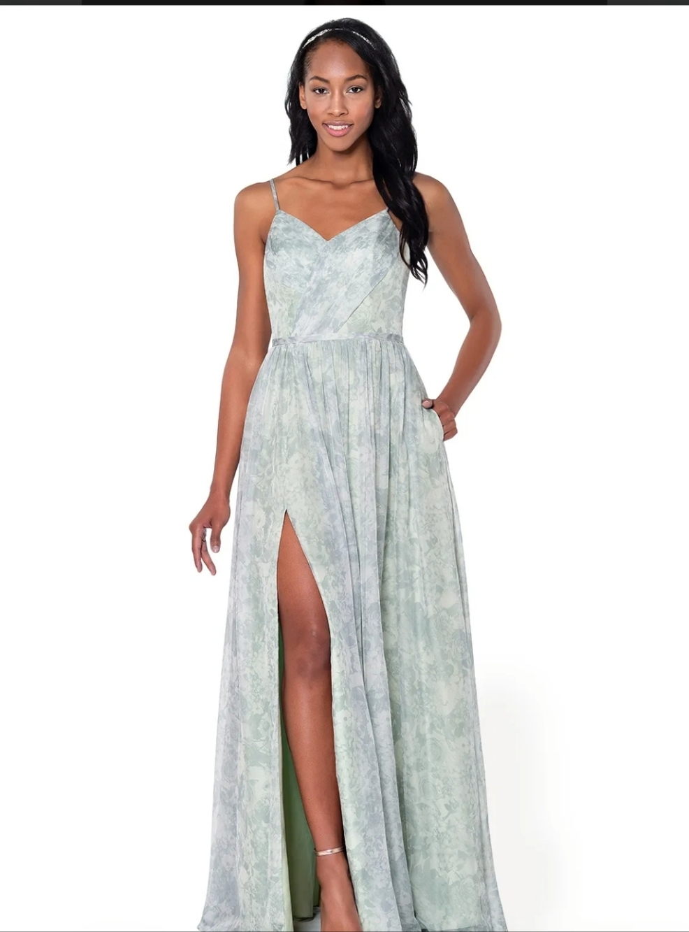 Azazie Riya Dusty Sage Dress